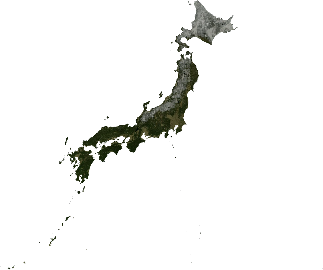 Japan, Annual mean 2004: NASA imagery clipped to the regional boundary