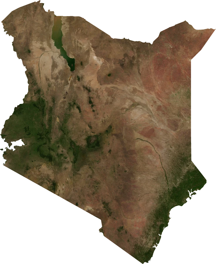 Kenya, July 2004: NASA imagery clipped to the regional boundary