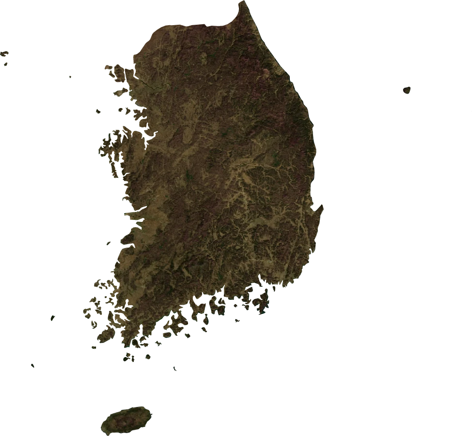 South Korea, January 2004: NASA imagery clipped to the regional boundary