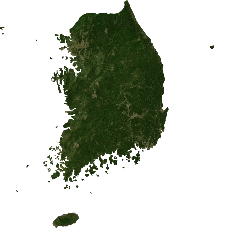 South Korea, July 2004: NASA imagery clipped to the regional boundary