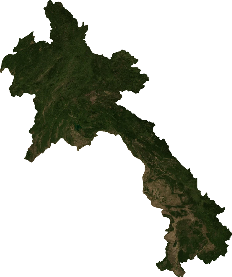 Laos, January 2004: NASA imagery clipped to the regional boundary