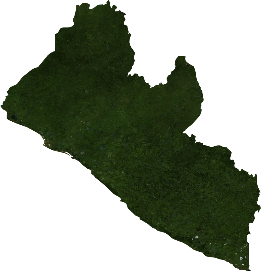 Liberia, July 2004: NASA imagery clipped to the regional boundary
