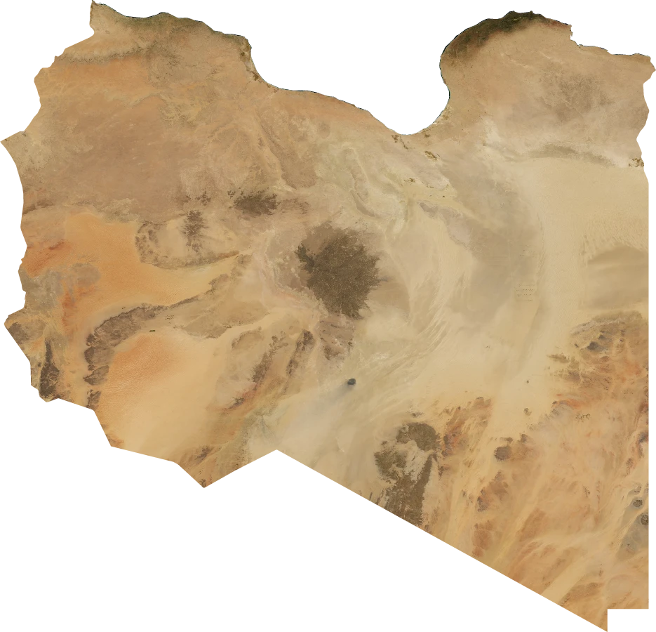 Libya, January 2004: NASA imagery clipped to the regional boundary