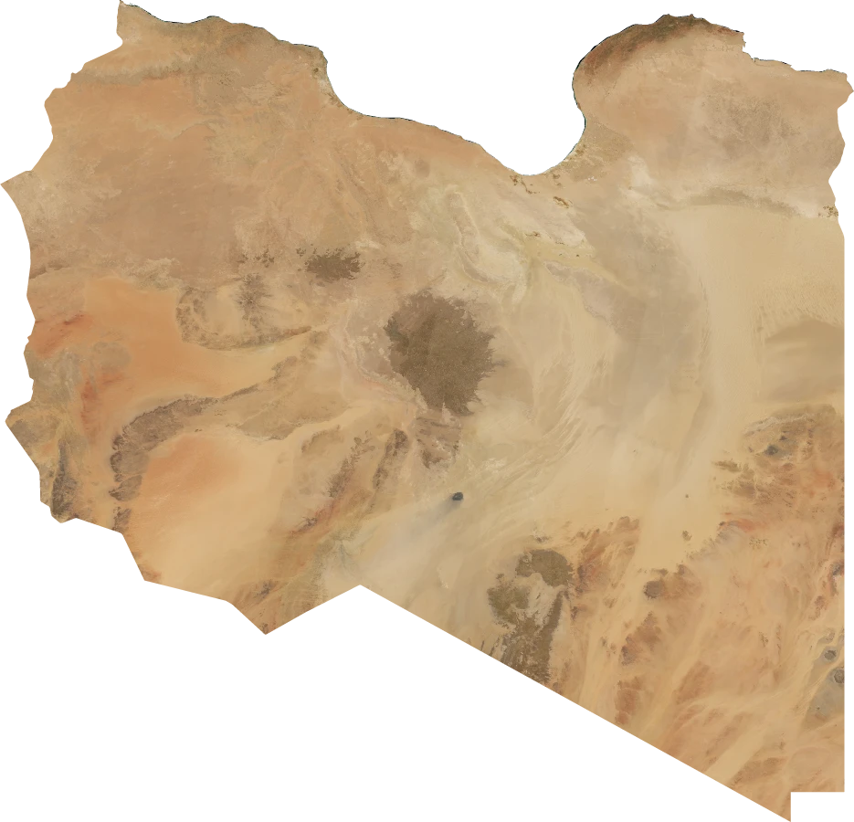 Libya, July 2004: NASA imagery clipped to the regional boundary