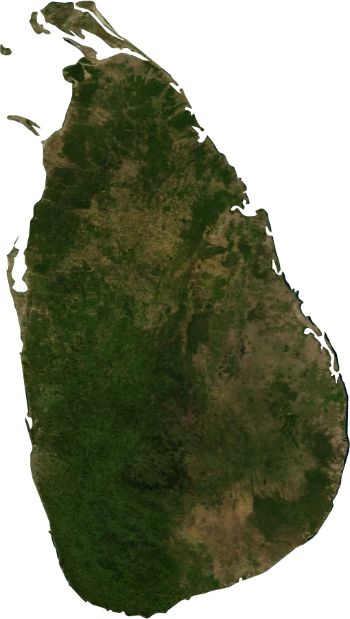 Sri Lanka, July 2004: NASA imagery clipped to the regional boundary
