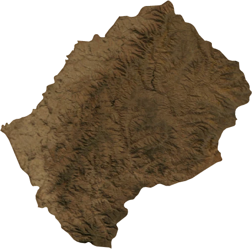 Lesotho, July 2004: NASA imagery clipped to the regional boundary
