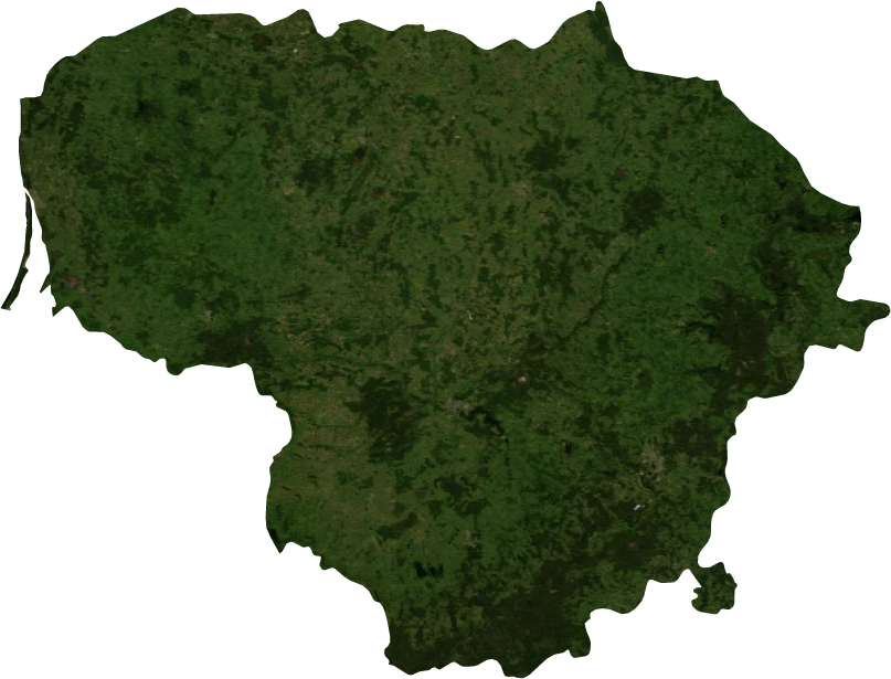 Lithuania, July 2004: NASA imagery clipped to the regional boundary