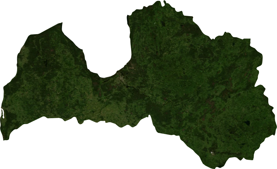 Latvia, July 2004: NASA imagery clipped to the regional boundary