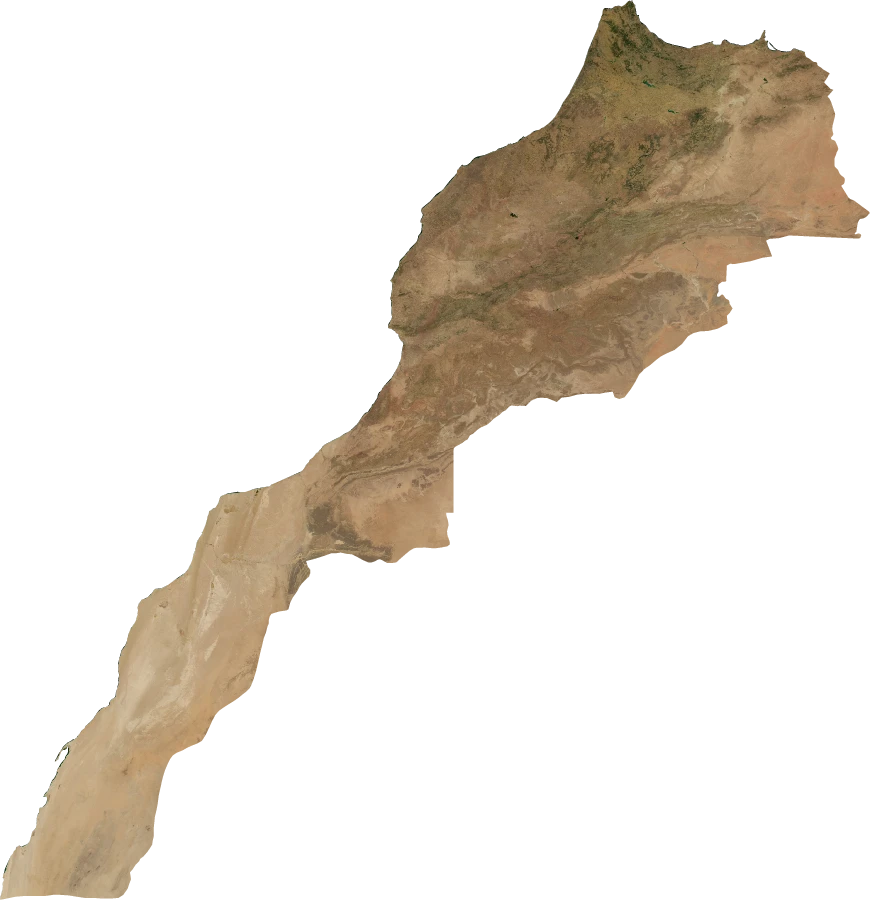 Morocco, July 2004: NASA imagery clipped to the regional boundary