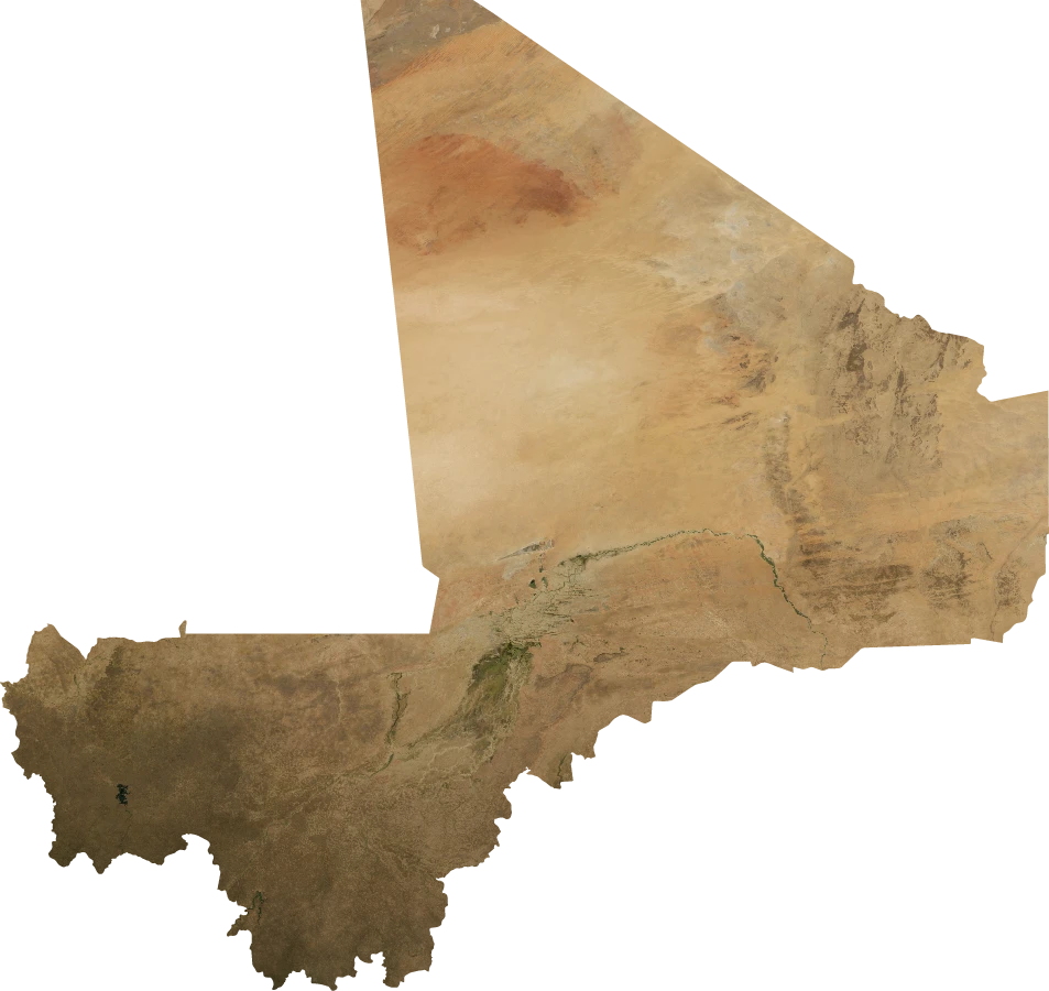 Mali, January 2004: NASA imagery clipped to the regional boundary