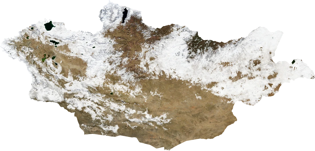 Mongolia, January 2004: NASA imagery clipped to the regional boundary