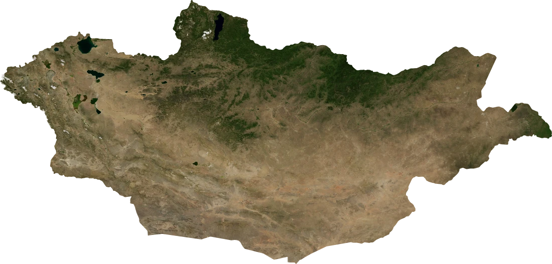 Mongolia, July 2004: NASA imagery clipped to the regional boundary