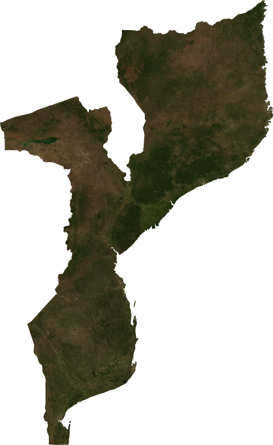 Mozambique, July 2004: NASA imagery clipped to the regional boundary
