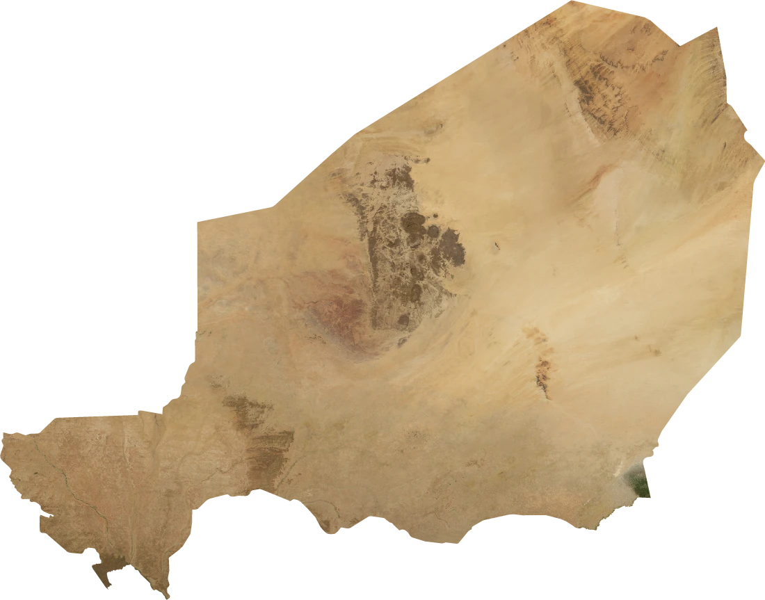 Niger, January 2004: NASA imagery clipped to the regional boundary