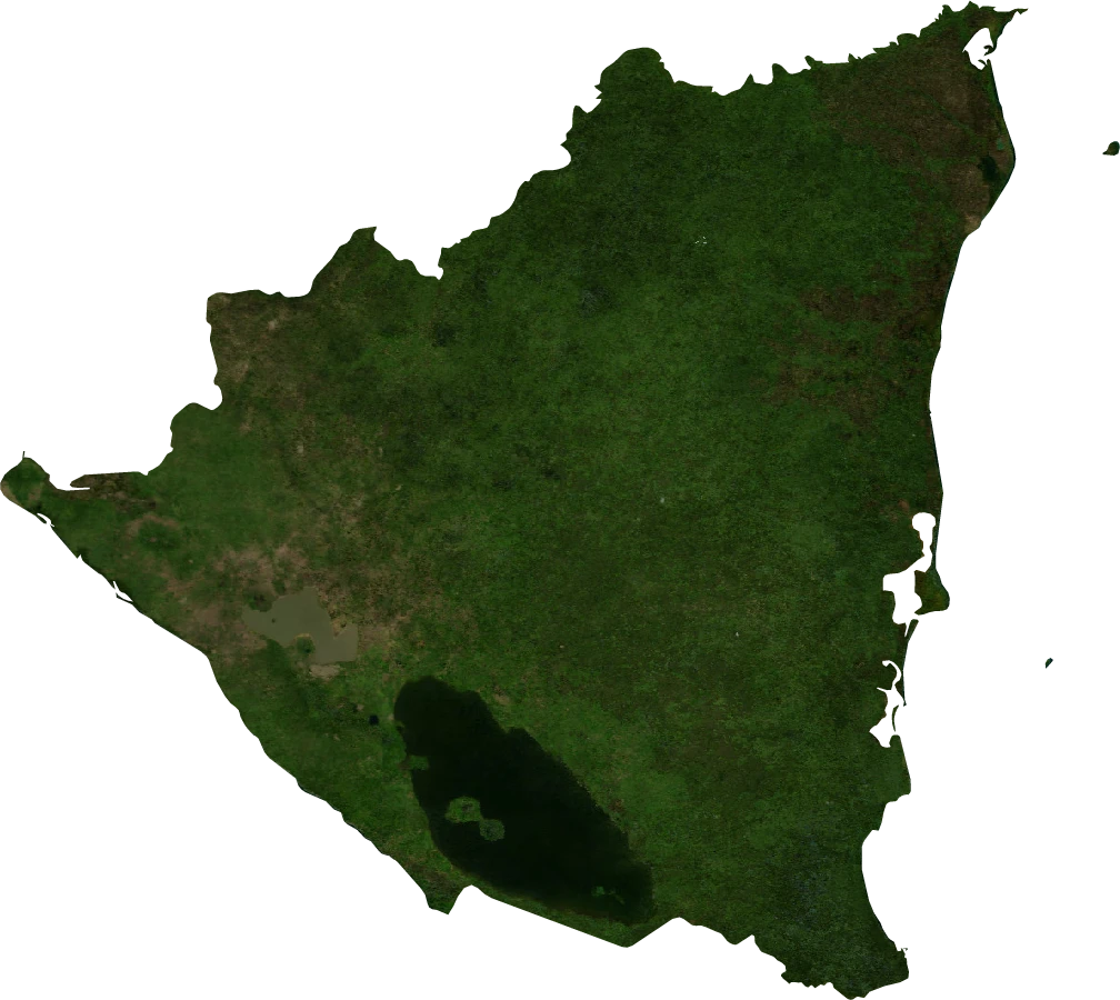 Nicaragua, July 2004: NASA imagery clipped to the regional boundary