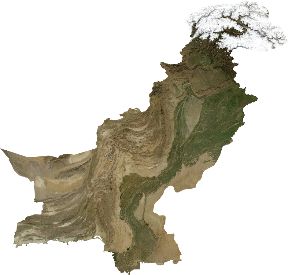 Pakistan, January 2004: NASA imagery clipped to the regional boundary
