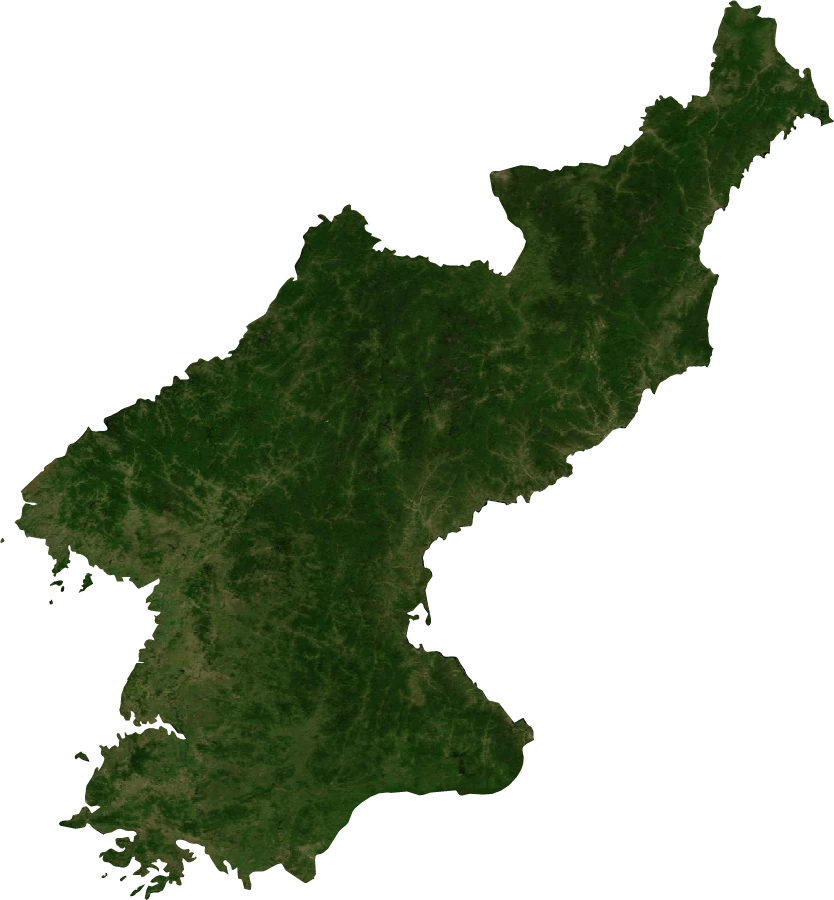 North Korea, July 2004: NASA imagery clipped to the regional boundary