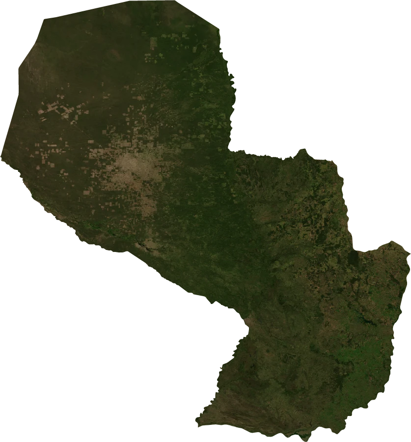 Paraguay, July 2004: NASA imagery clipped to the regional boundary