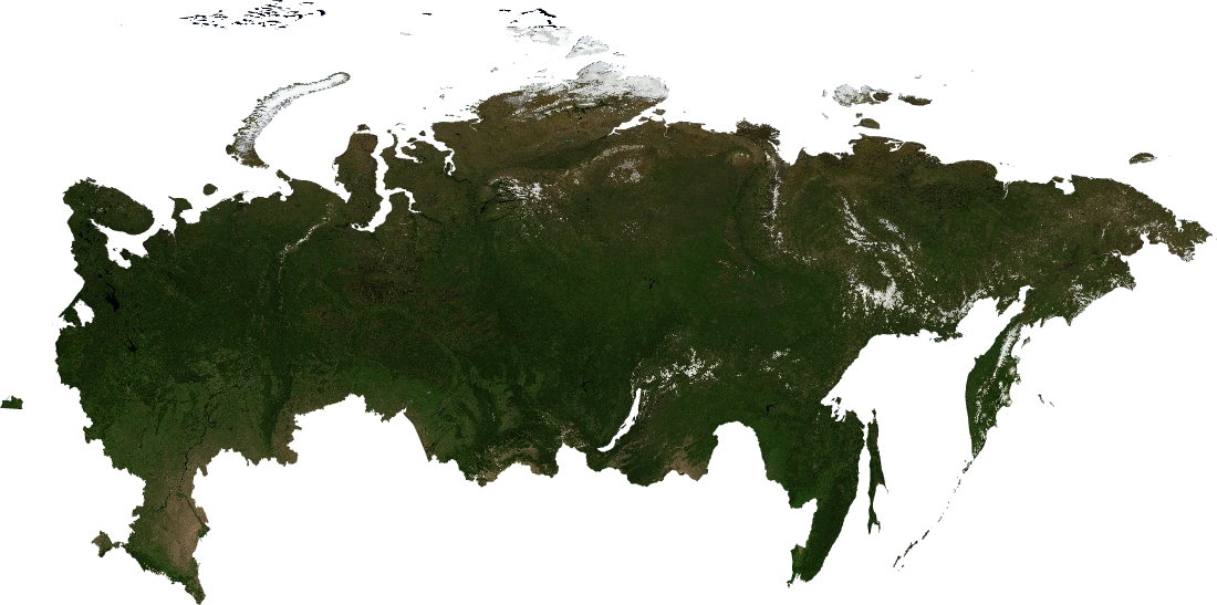 Russia, July 2004: NASA imagery clipped to the regional boundary