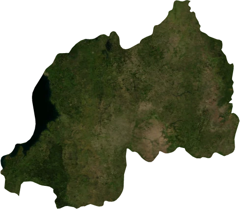 Rwanda, January 2004: NASA imagery clipped to the regional boundary