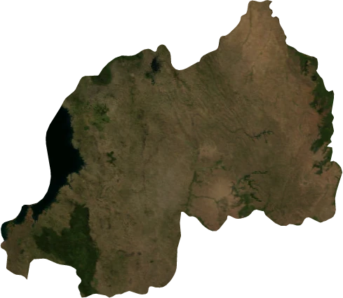 Rwanda, July 2004: NASA imagery clipped to the regional boundary