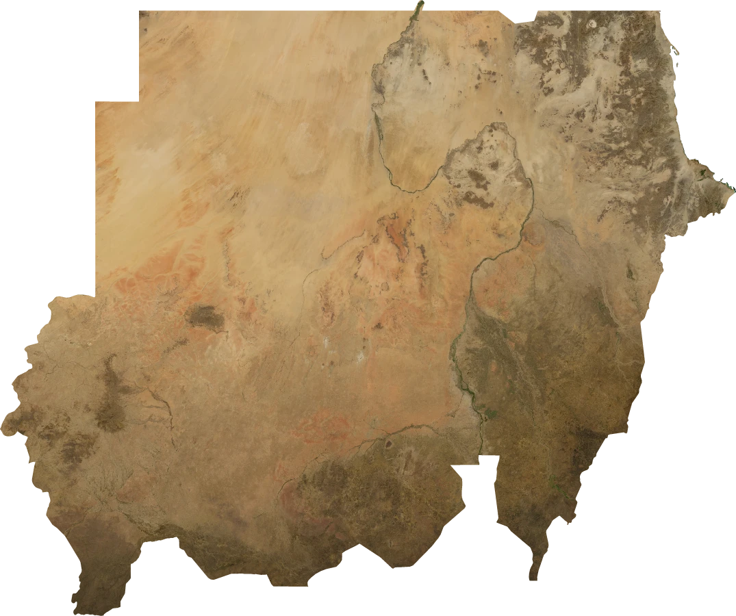 Sudan, January 2004: NASA imagery clipped to the regional boundary