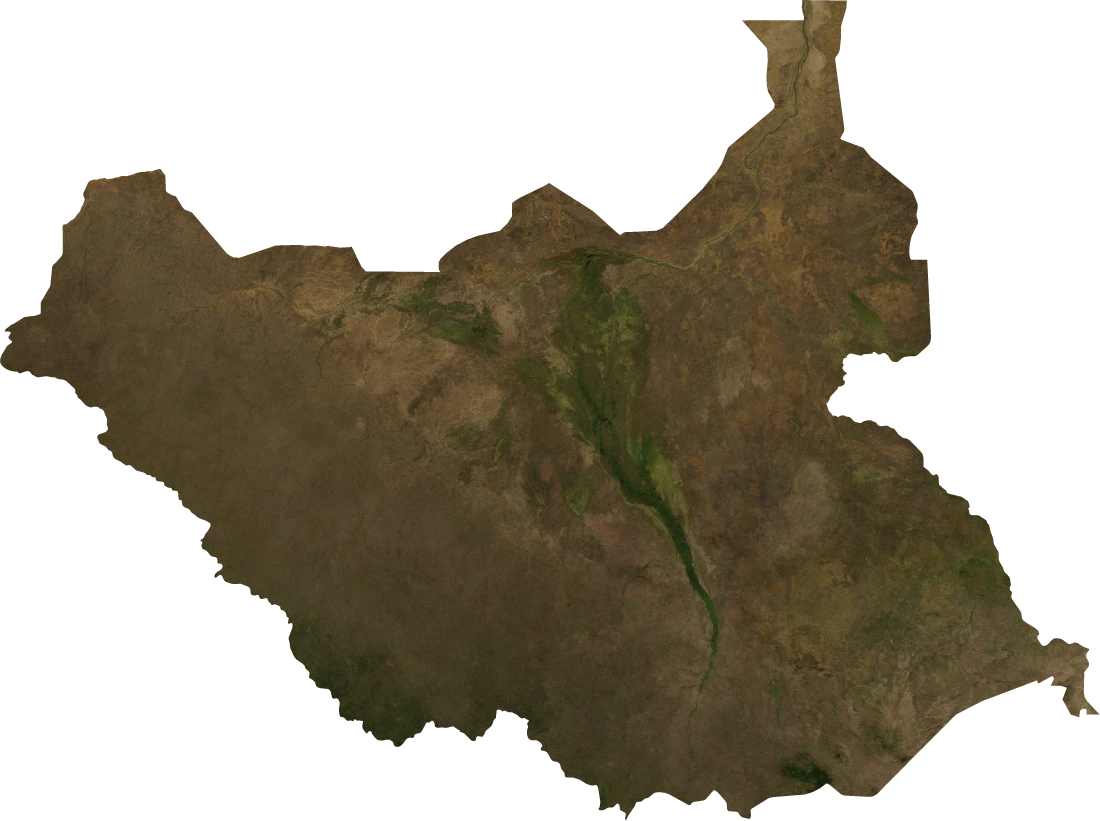 South Sudan, January 2004: NASA imagery clipped to the regional boundary
