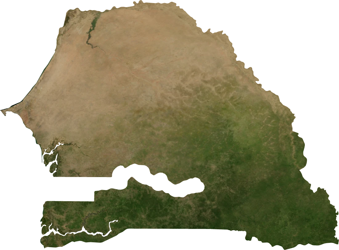 Senegal, July 2004: NASA imagery clipped to the regional boundary