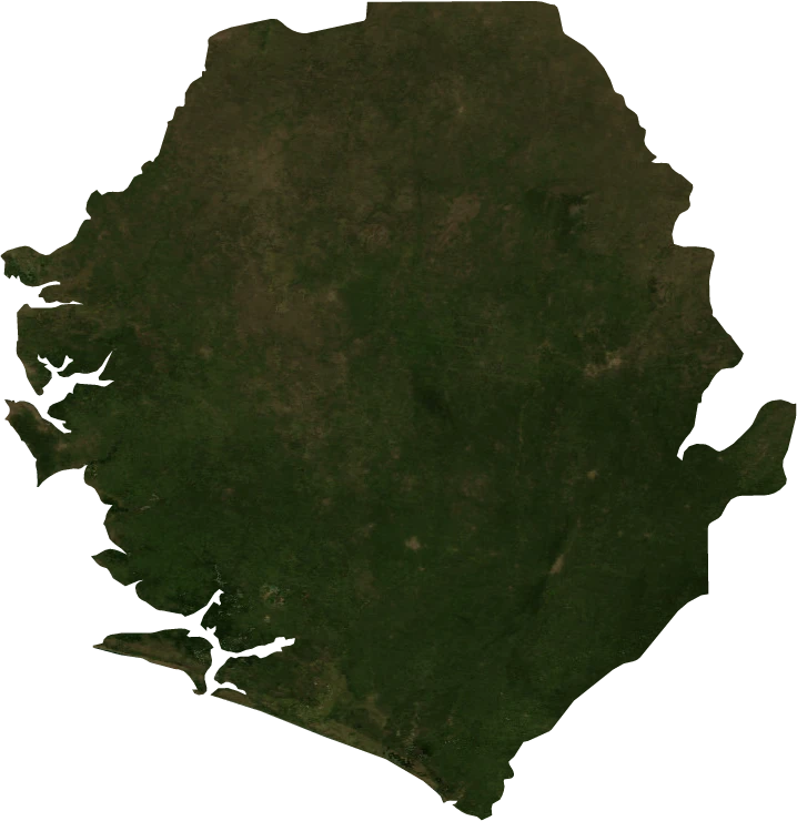 Sierra Leone, January 2004: NASA imagery clipped to the regional boundary
