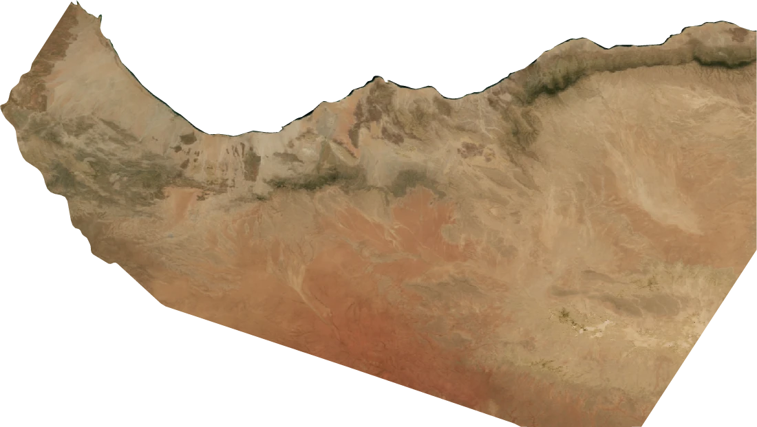Somaliland, Annual mean 2004: NASA imagery clipped to the regional boundary