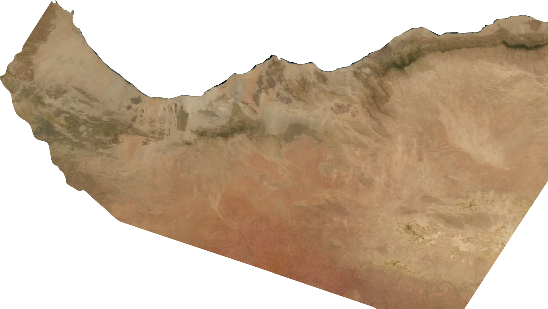 Somaliland, July 2004: NASA imagery clipped to the regional boundary