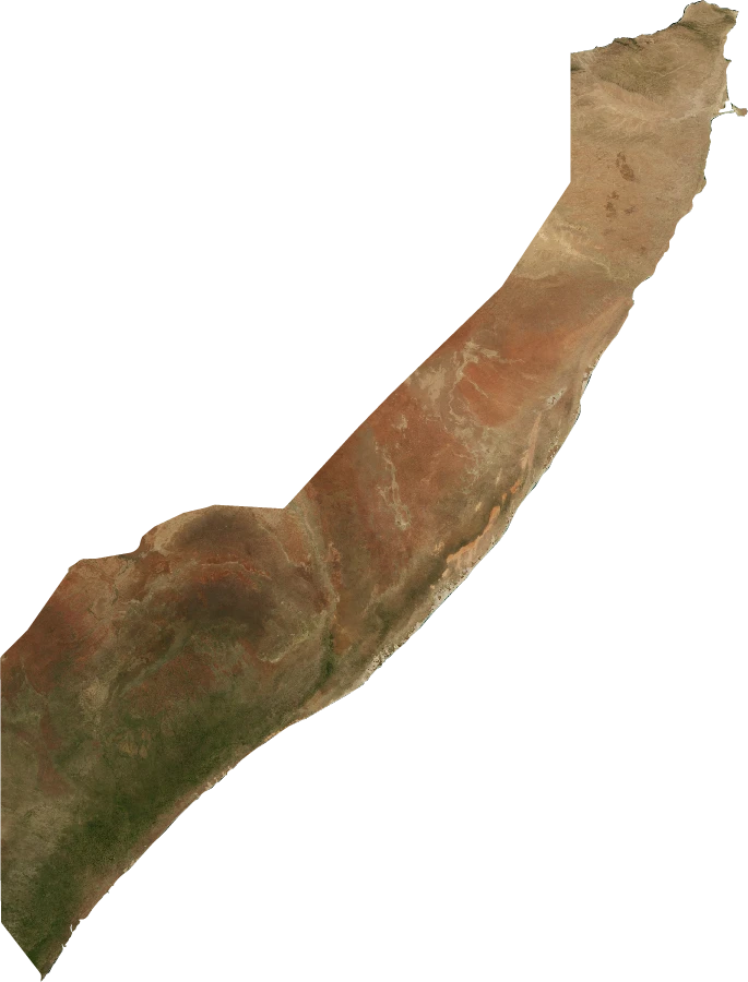 Somalia, January 2004: NASA imagery clipped to the regional boundary