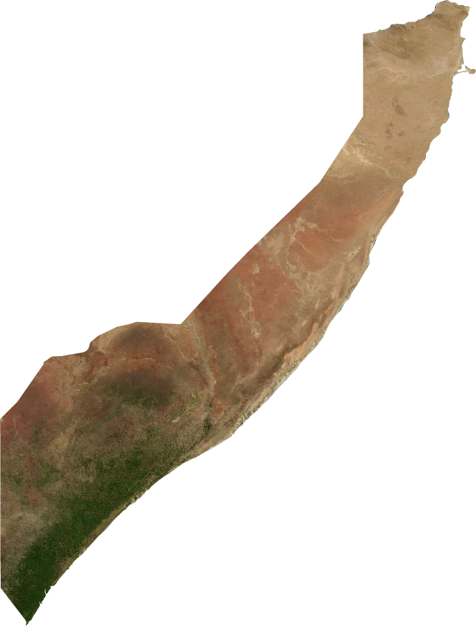 Somalia, July 2004: NASA imagery clipped to the regional boundary