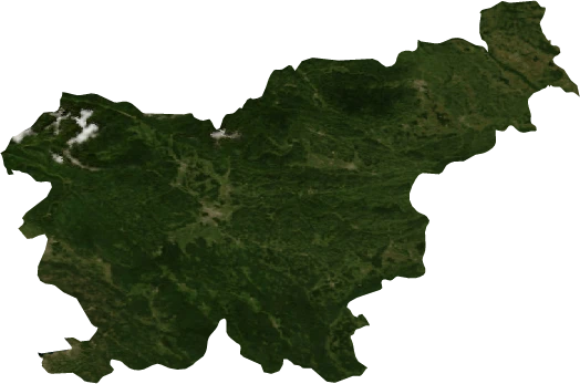 Slovenia, July 2004: NASA imagery clipped to the regional boundary