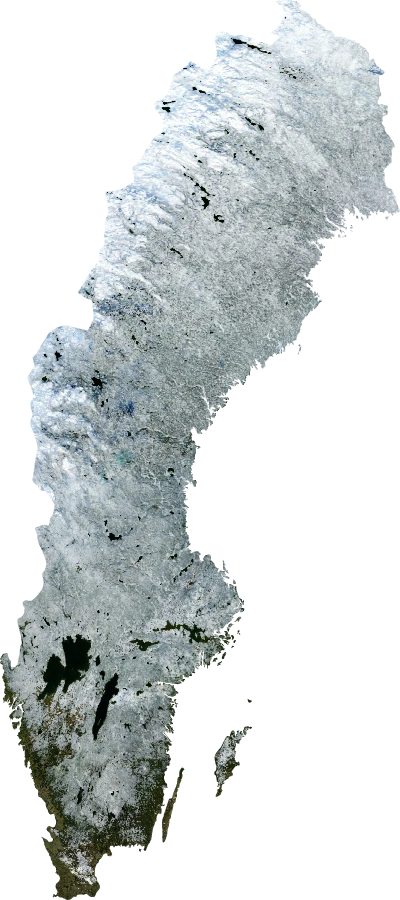 Sweden, January 2004: NASA imagery clipped to the regional boundary
