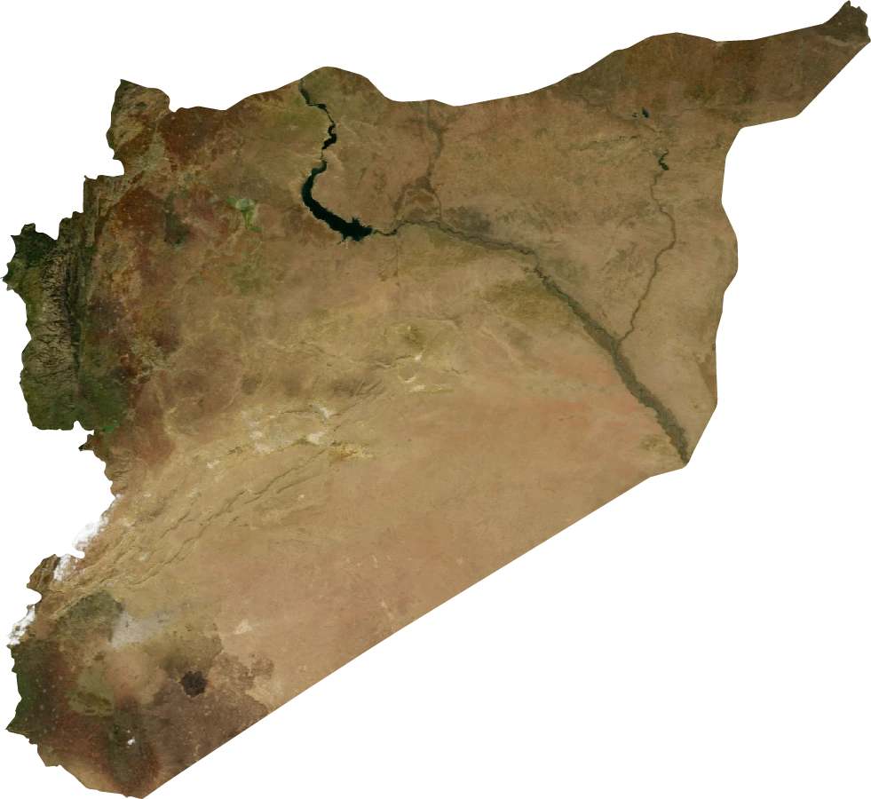 Syria, January 2004: NASA imagery clipped to the regional boundary