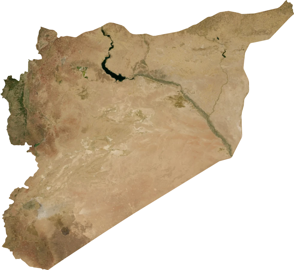 Syria, July 2004: NASA imagery clipped to the regional boundary