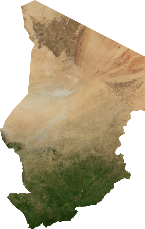 Chad, July 2004: NASA imagery clipped to the regional boundary