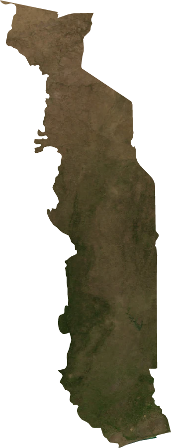 Togo, January 2004: NASA imagery clipped to the regional boundary