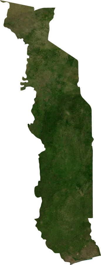Togo, July 2004: NASA imagery clipped to the regional boundary