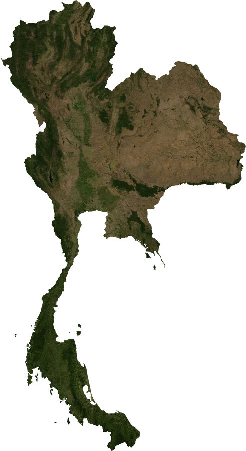 Thailand, January 2004: NASA imagery clipped to the regional boundary