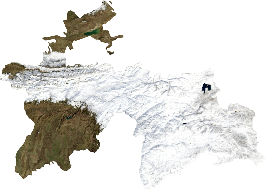 Tajikistan, January 2004: NASA imagery clipped to the regional boundary