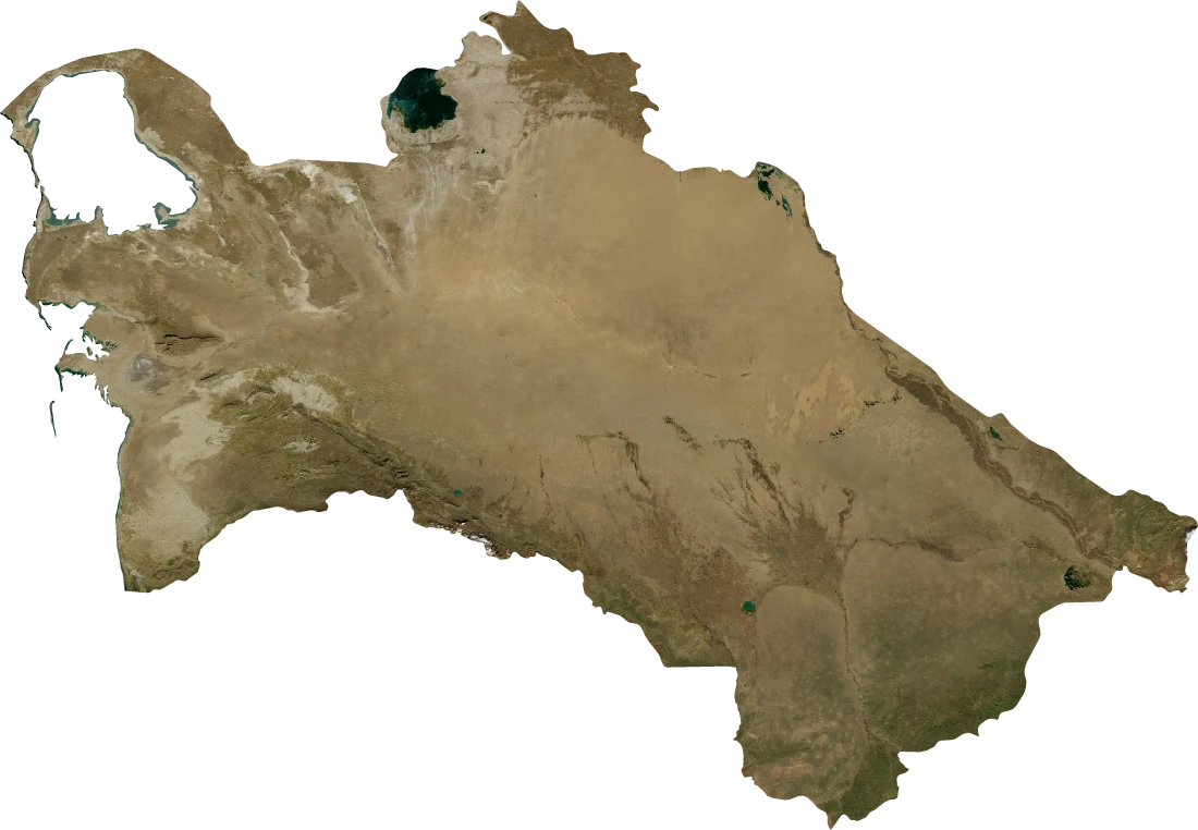Turkmenistan, January 2004: NASA imagery clipped to the regional boundary