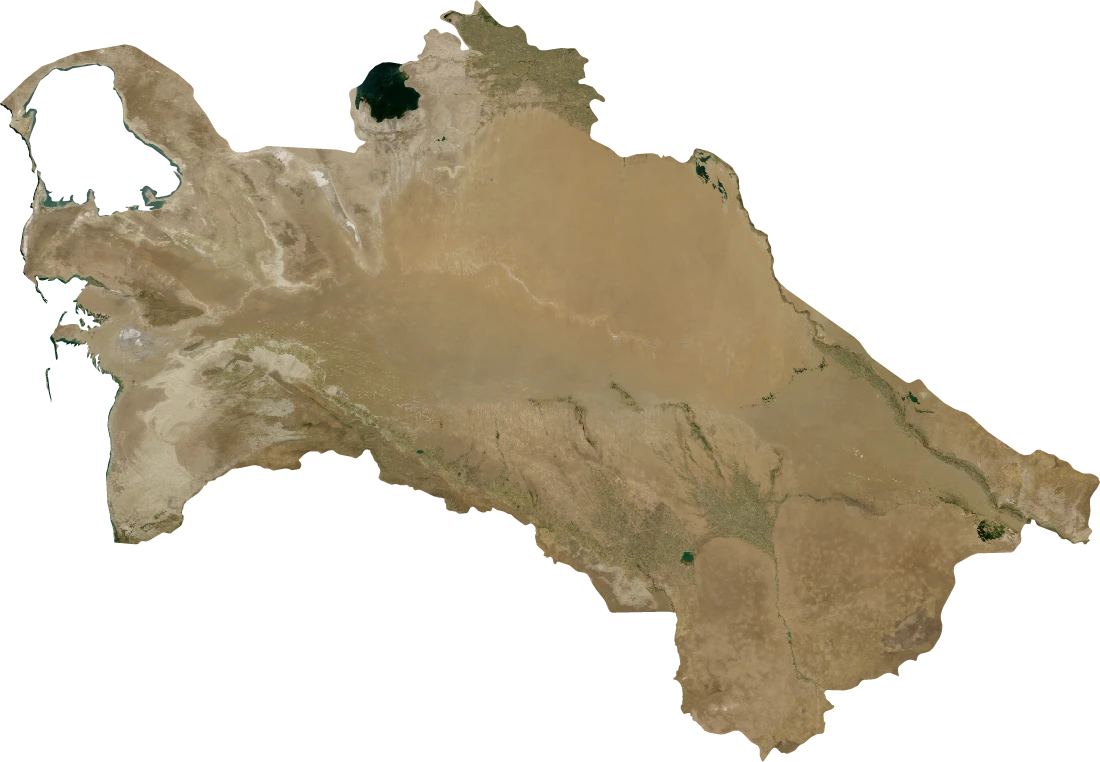 Turkmenistan, July 2004: NASA imagery clipped to the regional boundary
