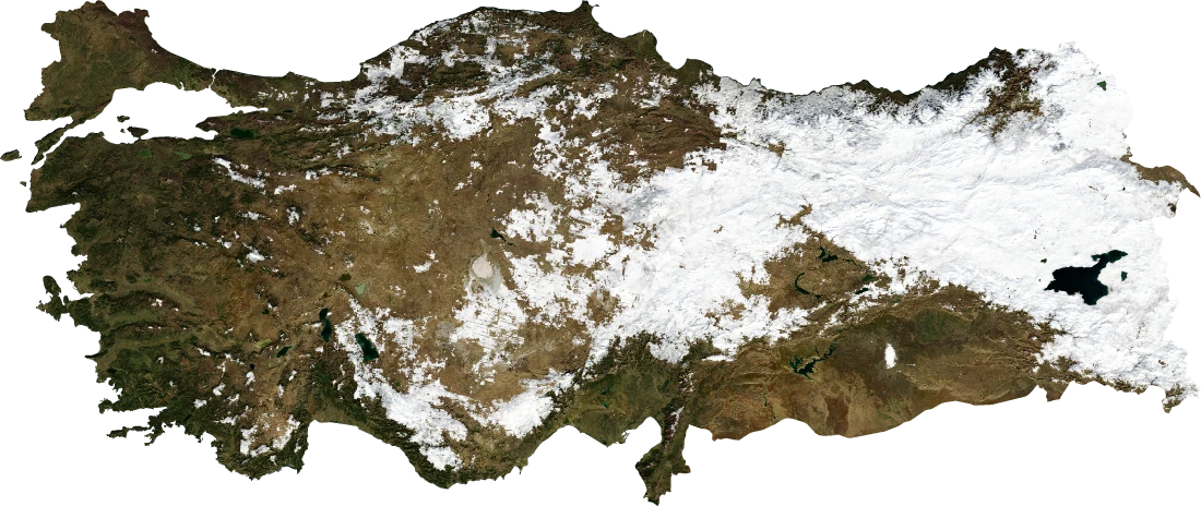 Turkey, January 2004: NASA imagery clipped to the regional boundary