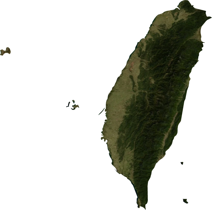 Taiwan, January 2004: NASA imagery clipped to the regional boundary