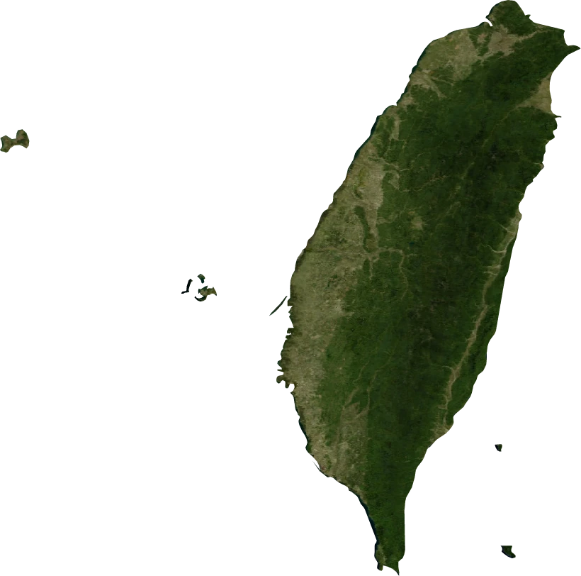 Taiwan, July 2004: NASA imagery clipped to the regional boundary