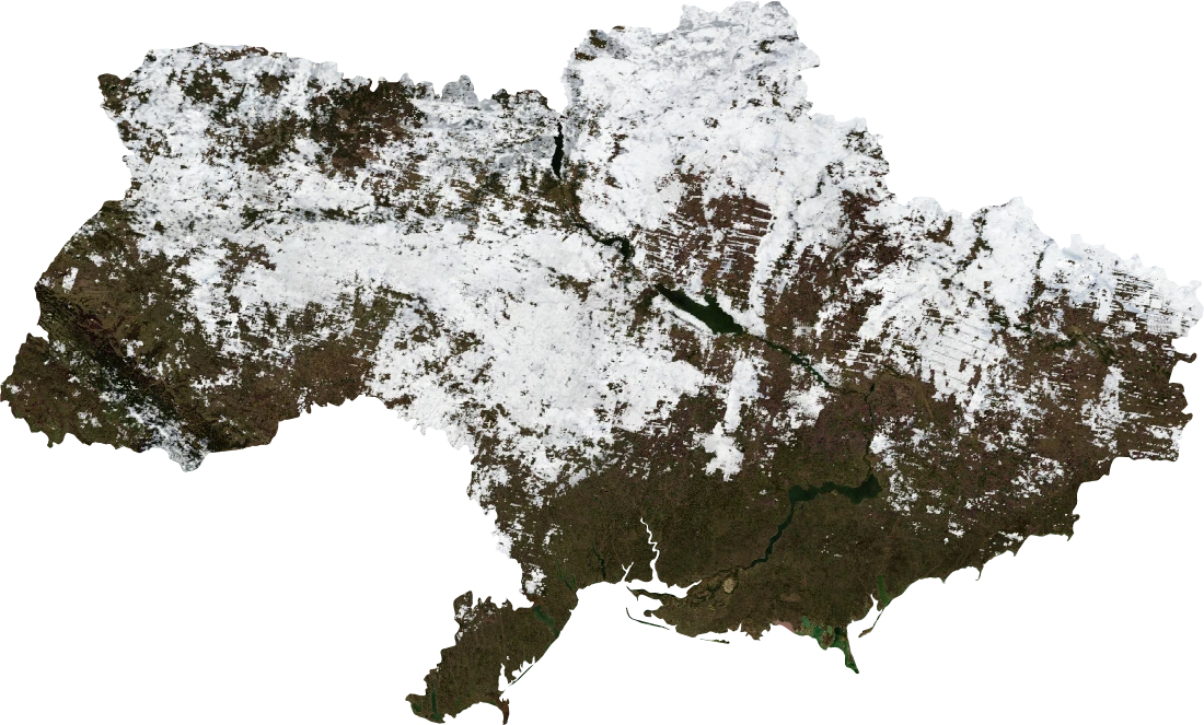 Ukraine, January 2004: NASA imagery clipped to the regional boundary