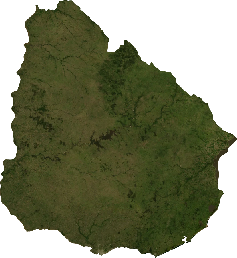 Uruguay, January 2004: NASA imagery clipped to the regional boundary