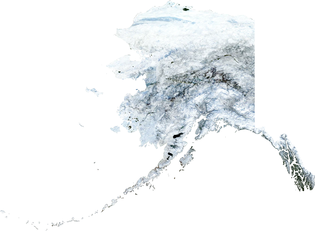 Alaska, January 2004: NASA imagery clipped to the regional boundary